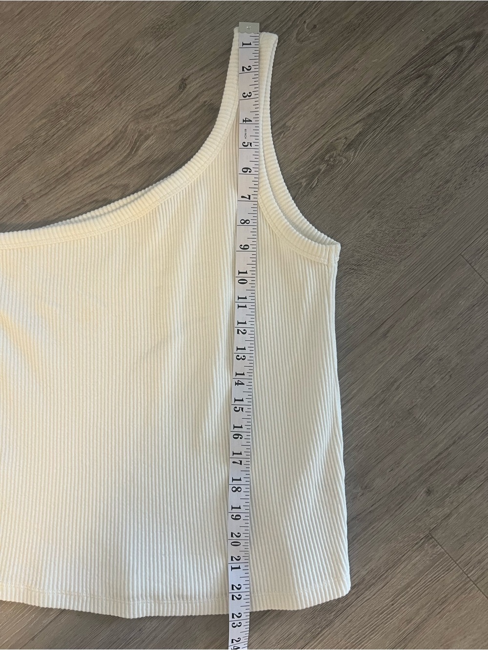 French Connection Cream One-Shoulder Ribbed Tank - Picture 8 of 9